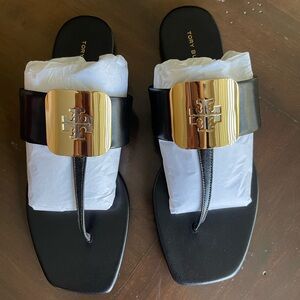 TORY BURCH BLACK GEORGIA STRAPPY SANDALS SIZE 7